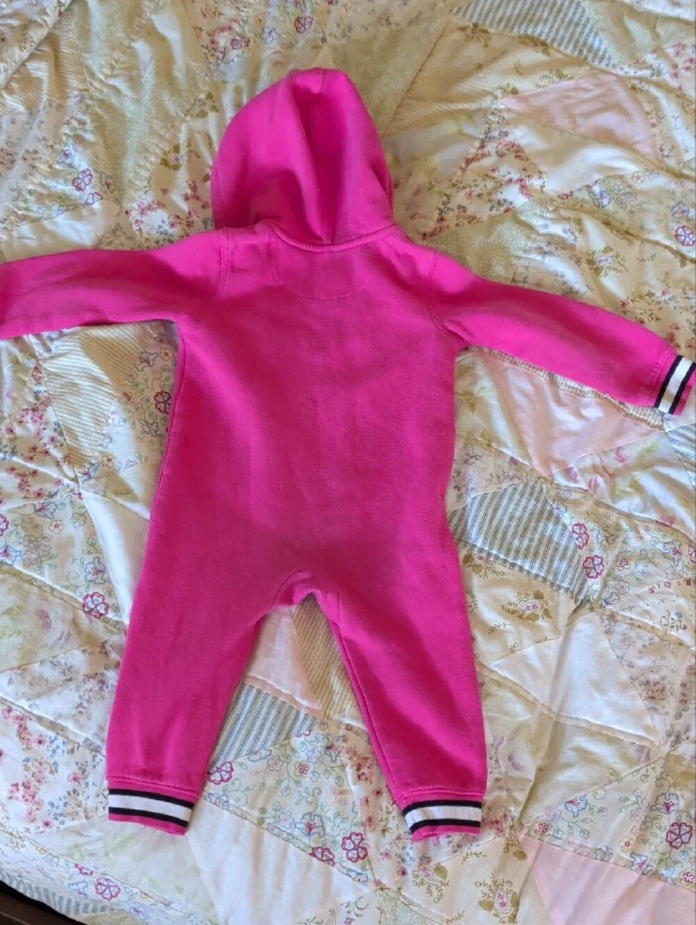 Reebok Hot Pink Hooded One-Piece Bodysuit for Kids